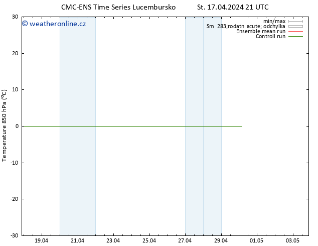 Temp. 850 hPa CMC TS St 17.04.2024 21 UTC