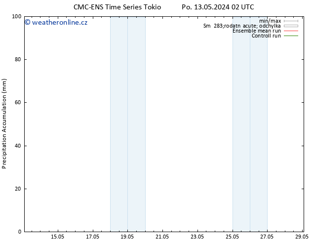 Precipitation accum. CMC TS Út 14.05.2024 08 UTC
