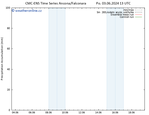Precipitation accum. CMC TS Čt 13.06.2024 13 UTC