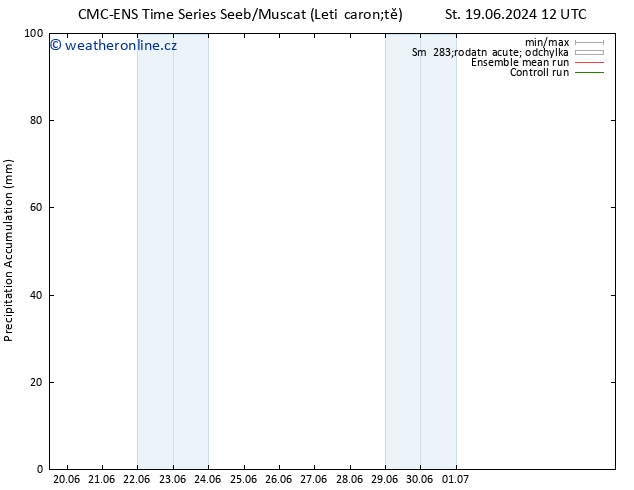 Precipitation accum. CMC TS Čt 20.06.2024 18 UTC