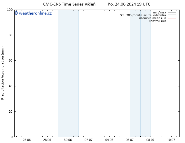 Precipitation accum. CMC TS Út 25.06.2024 19 UTC