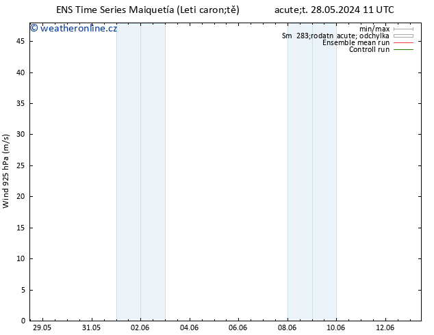 Wind 925 hPa GEFS TS Čt 13.06.2024 11 UTC