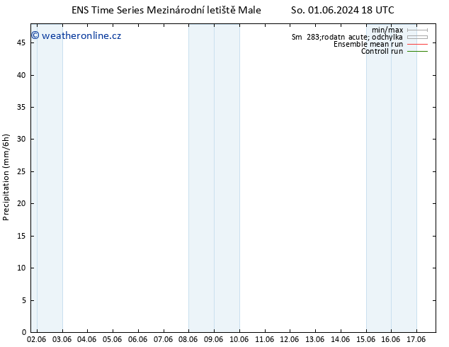Srážky GEFS TS Ne 02.06.2024 12 UTC