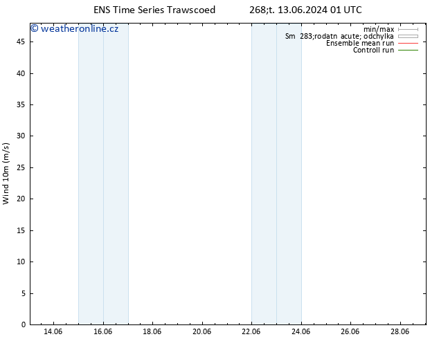 Surface wind GEFS TS Čt 13.06.2024 13 UTC