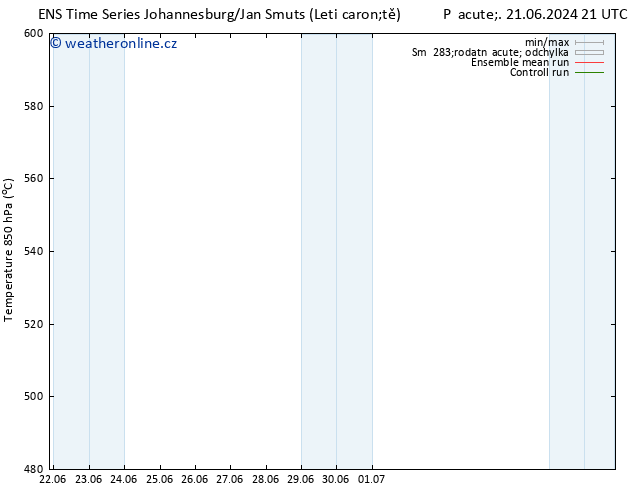 Height 500 hPa GEFS TS So 22.06.2024 21 UTC