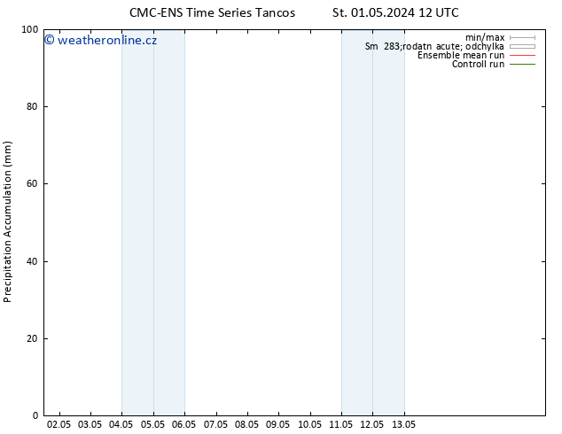 Precipitation accum. CMC TS Čt 02.05.2024 12 UTC