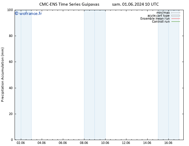 Précipitation accum. CMC TS lun 10.06.2024 10 UTC
