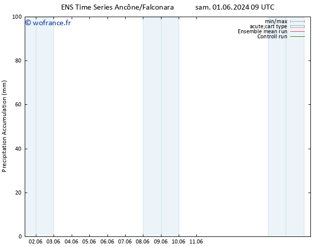 Précipitation accum. GEFS TS lun 17.06.2024 09 UTC