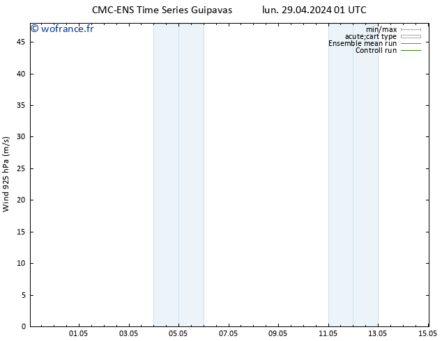 Vent 925 hPa CMC TS lun 29.04.2024 01 UTC
