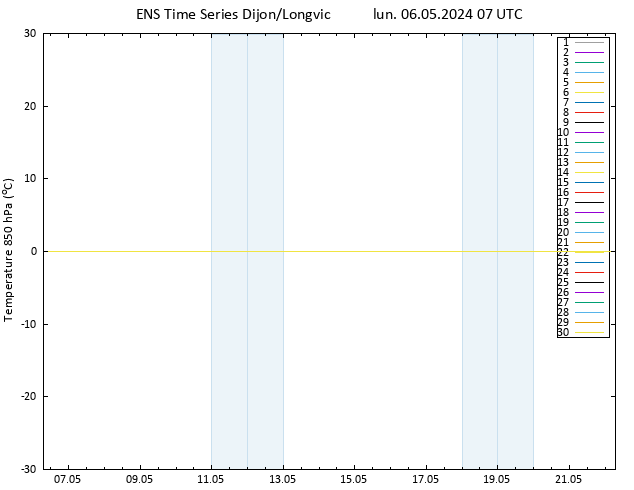 Temp. 850 hPa GEFS TS lun 06.05.2024 07 UTC