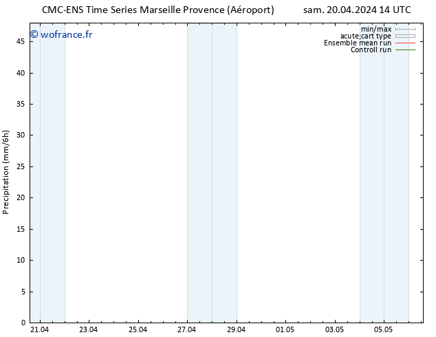 Précipitation CMC TS sam 20.04.2024 20 UTC