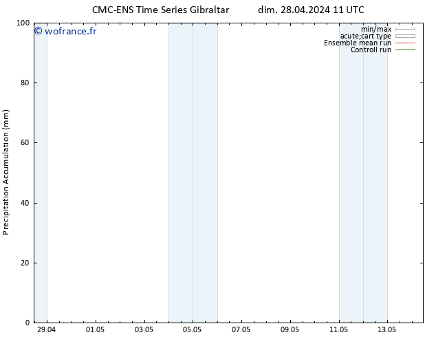 Précipitation accum. CMC TS dim 28.04.2024 17 UTC