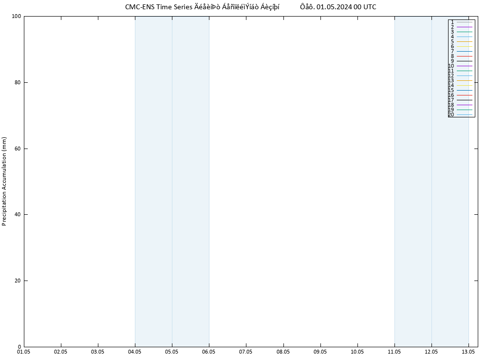 Precipitation accum. CMC TS  01.05.2024 00 UTC