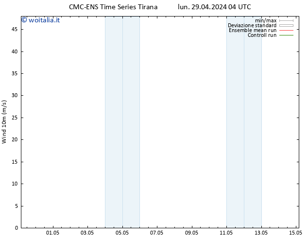 Vento 10 m CMC TS lun 29.04.2024 16 UTC