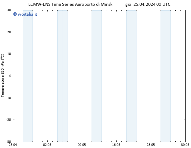 Temp. 850 hPa ALL TS gio 25.04.2024 06 UTC