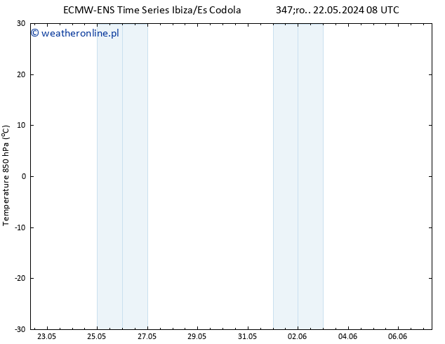 Temp. 850 hPa ALL TS czw. 23.05.2024 08 UTC