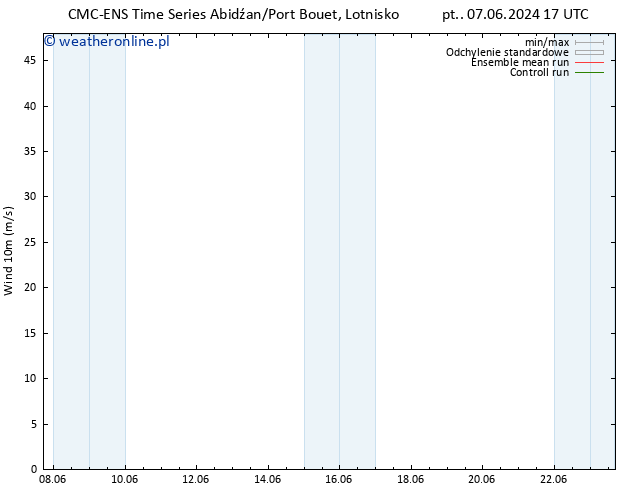 wiatr 10 m CMC TS nie. 09.06.2024 17 UTC