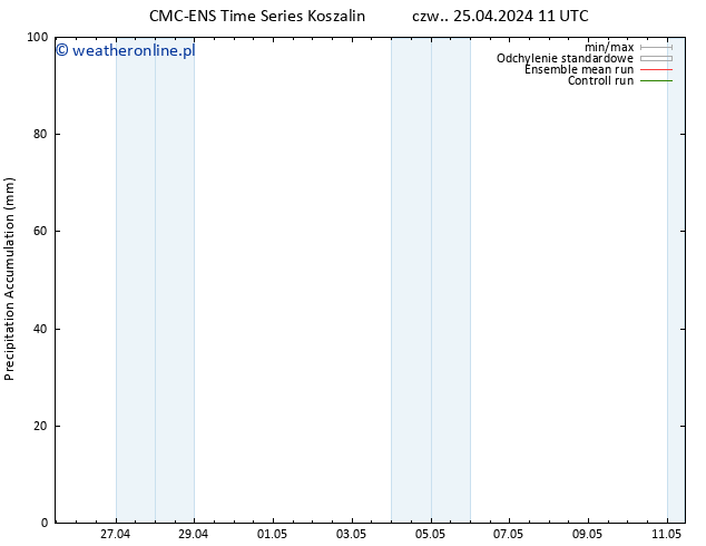Precipitation accum. CMC TS czw. 25.04.2024 11 UTC