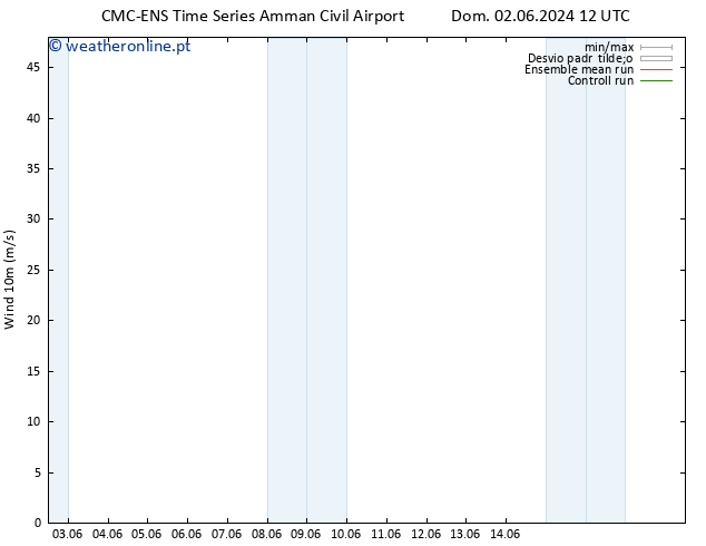 Vento 10 m CMC TS Dom 09.06.2024 18 UTC