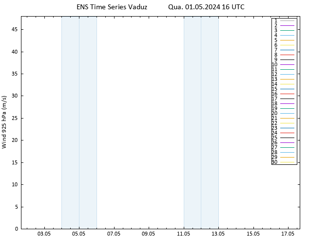 Vento 925 hPa GEFS TS Qua 01.05.2024 16 UTC