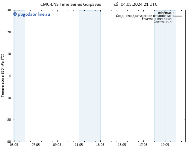 Temp. 850 гПа CMC TS вт 14.05.2024 21 UTC