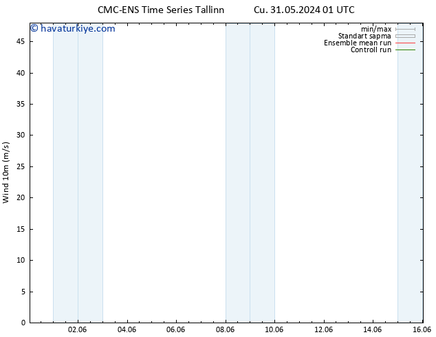 Rüzgar 10 m CMC TS Cu 31.05.2024 13 UTC