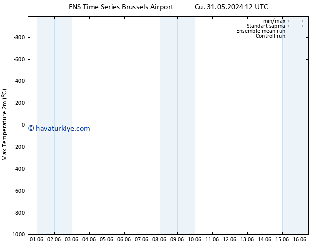 Maksimum Değer (2m) GEFS TS Paz 16.06.2024 12 UTC