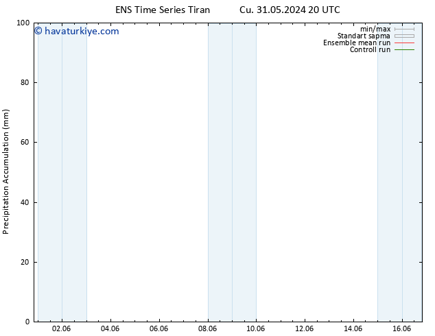 Toplam Yağış GEFS TS Paz 16.06.2024 20 UTC