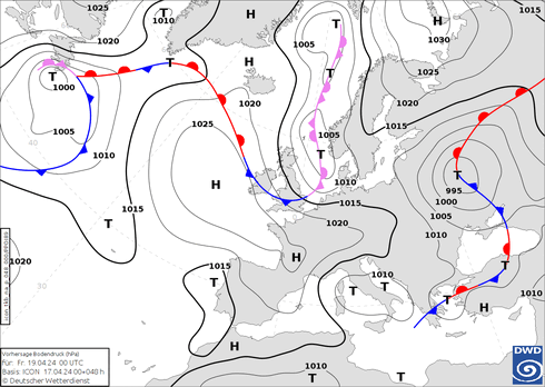 DWD Fronts ven 19.04.2024 00 UTC