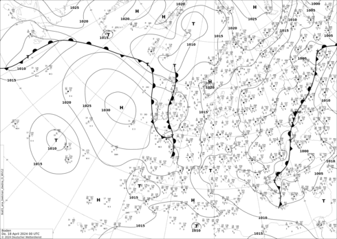 DWD Fronts Per 18.04.2024 00 UTC