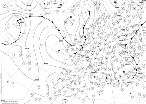 DWD Fronts  18.04.2024 18 UTC