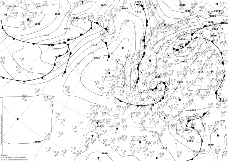 DWD Fronts Sa 20.04.2024 00 UTC