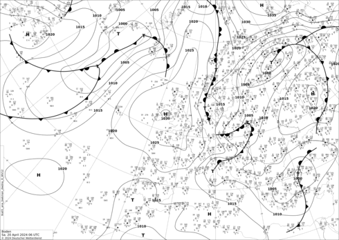 DWD Fronts Sa 20.04.2024 06 UTC