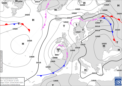 DWD Fronts Cts 27.04.2024 12 UTC