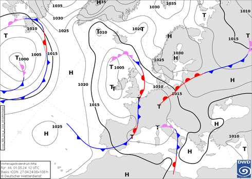 DWD Fronts St 01.05.2024 12 UTC