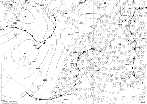 DWD Fronts Sa 27.04.2024 18 UTC