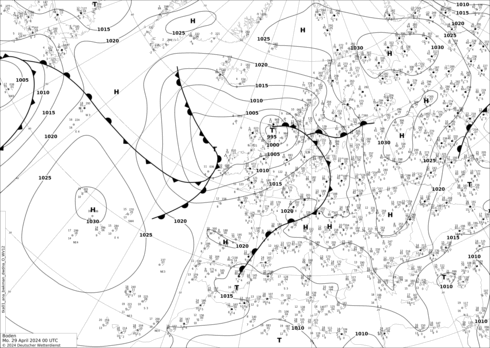 DWD Fronts  29.04.2024 00 UTC