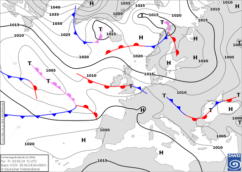 DWD Fronts Fr 03.05.2024 12 UTC