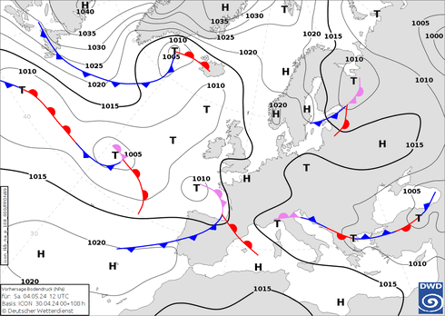 DWD Fronts sam 04.05.2024 12 UTC