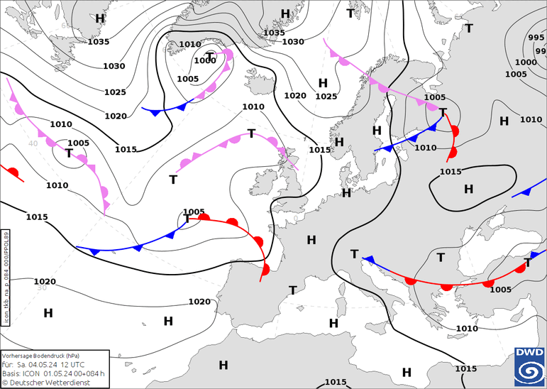 DWD Fronts сб 04.05.2024 12 UTC