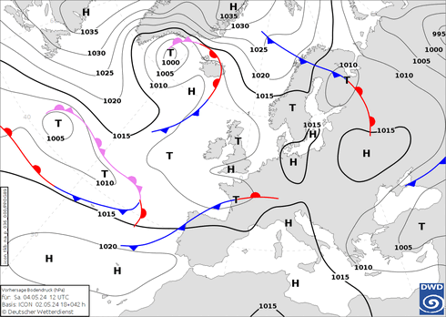 DWD Fronts sáb 04.05.2024 12 UTC