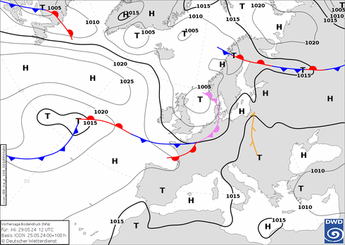 DWD Fronts ср 29.05.2024 12 UTC