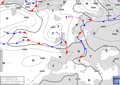 DWD Fronts mar 28.05.2024 12 UTC