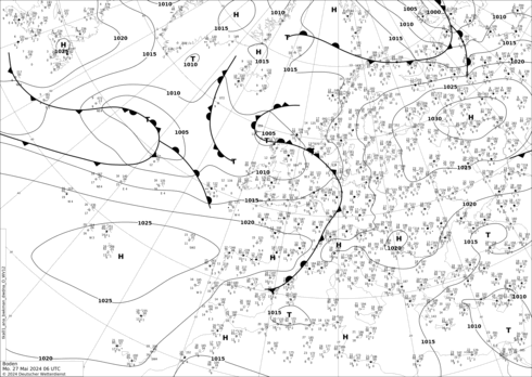 DWD Fronts Mo 27.05.2024 06 UTC