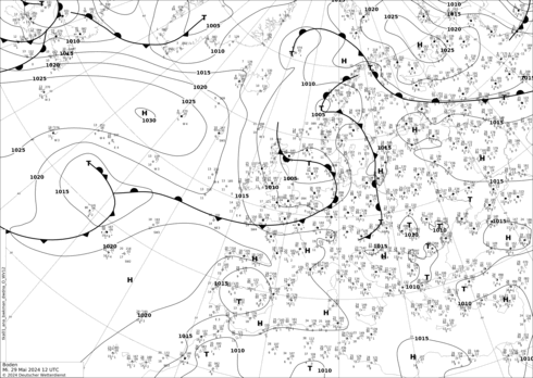 DWD Fronts Çar 29.05.2024 12 UTC