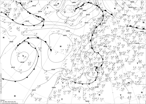 DWD Fronts Fr 31.05.2024 06 UTC