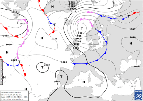 DWD Fronts mer 05.06.2024 12 UTC