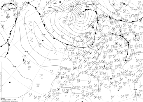 DWD Fronts pon. 03.06.2024 12 UTC