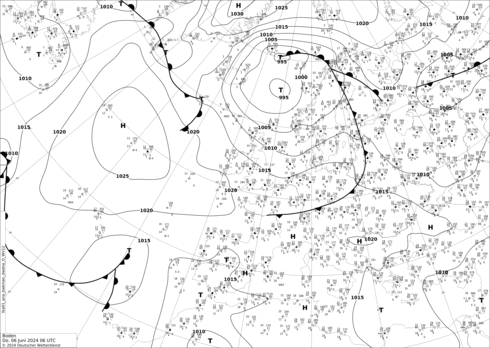 DWD Fronts Th 06.06.2024 06 UTC