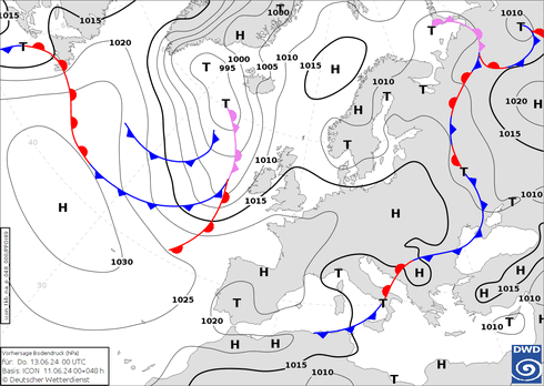 DWD Fronts чт 13.06.2024 00 UTC